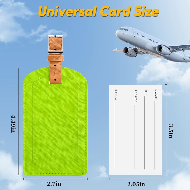 Airkit 3 Pack Luggage Tags for Suitcases, TSA Approved Bag Tags, Baggage Tags with Privacy Protection, Travel Essentials Luggage Accessories, Neon Green & Brown - Image 2
